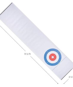 HearthSong Curling Zone – Indoor Battery Operated Hovering Curling Set – Fun Family Game for Kids and Adults – 6 Curling Stones and Floor Mat – Olympic Sport Party Game Equipment – Age 3+