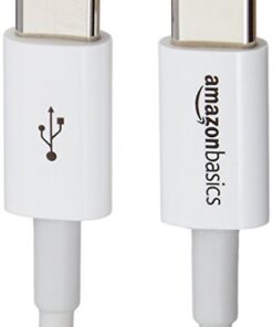 Amazon Basics USB-C to USB-C Fast Charger Cable, 480Mbps Speed, USB-IF Certified, for Fast Charging Apple iPhone 16/15, iPad, MacBook, Samsung Galaxy, Tablets, Laptops, 6 Foot, White