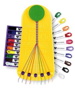 Choose Friendship Bracelet Making Kit – 20 Pre-Cut Threads, Portable Loom with Storage, Makes 8 Bracelets, Craft Gift for Kids Ages 8+, Yellow “Pineapple”