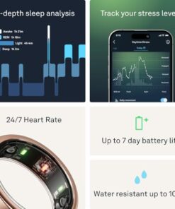 Oura Ring Gen3 Horizon - Rose Gold - Size 6 - Smart Ring - Size First with Oura Ring Gen3 Sizing Kit - Sleep Tracking Wearable - Heart Rate - Fitness Tracker - 5-7 Days Battery Life