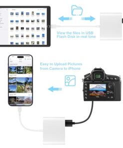 SD Card Reader for iPhone, Memory Card Reader with USB Camera Adapter Plug and Play Trail Game Camera Viewer Supports SD and TF Card MicroSD Card Adapter for iPad No App Required