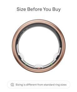 Oura Ring Gen3 Horizon - Rose Gold - Size 6 - Smart Ring - Size First with Oura Ring Gen3 Sizing Kit - Sleep Tracking Wearable - Heart Rate - Fitness Tracker - 5-7 Days Battery Life