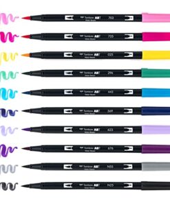 Tombow 56188 Dual Brush Pen Art Markers, Galaxy, 10-Pack. Blendable, Brush and Fine Tip Markers