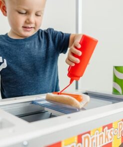 Melissa & Doug Snacks & Sweets Food Cart with Play Food, Wooden Toys & Kids Play Kitchen Accessories, Preschool Learning Toys for Girls & Boys 3+