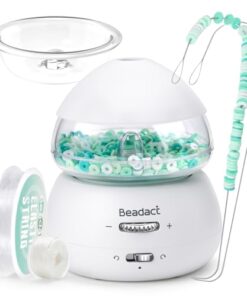 Beadact Electric Bead Spinner, 2-in-1 Battery-Powered Clay Bead Spinner with Beading Needles and Elastic String for Friendship Bracelet Making, Gift