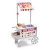 Melissa & Doug Snacks & Sweets Food Cart with Play Food, Wooden Toys & Kids Play Kitchen Accessories, Preschool Learning Toys for Girls & Boys 3+