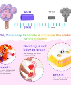 Meland Fuse Beads Kit - 11,000 pcs 36 Color Beads for Craft for Girls Age 5-12 Year Old,5MM Melty Beads Set Including 5 Pegboards, Ironing Paper & Chain Accessories Iron Beads Christmas Birthday Gift