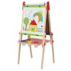 Hape E1010 Magnetic All in 1 Kids Height Adjustable Drawing Dry-Erase Chalkboard Wooden Artist Easel with 3 Paint Pots and Refillable Paper Roll