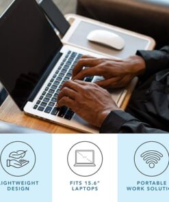 LAPGEAR Home Office Lap Desk with Device Ledge, Mouse Pad, and Phone Holder - Oak Woodgrain - Fits up to 15.6 Inch Laptops - Style No. 91589