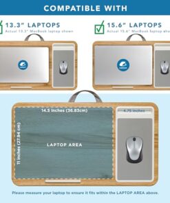 LAPGEAR Home Office Lap Desk with Device Ledge, Mouse Pad, and Phone Holder - Oak Woodgrain - Fits up to 15.6 Inch Laptops - Style No. 91589