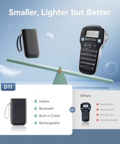 NIIMBOT Label Maker Machine D11 Label Printer Portable Wireless Connection Multiple Templates Available for Phone Easy to Use Office Home Organization USB Rechargeable