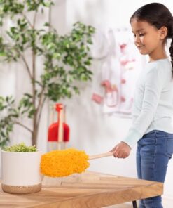 Melissa & Doug Dust Sweep Mop 6-Piece Pretend Play Set, Toddler Toy Cleaning, Pretend Play Home Cleaning, Kids Broom and Mop Set for Ages 3+