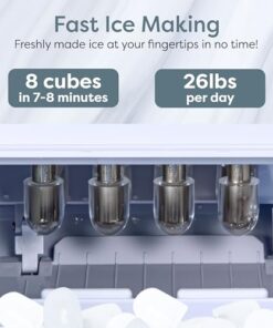 Igloo Self-Cleaning Countertop Ice Maker - Compact and Portable - Creates 26 lbs. Per Day, 8 Pieces Ready Every 7-8 Minutes - Includes Ice Scoop and Basket - Black