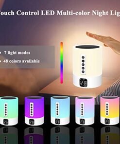 Alarm Clock Bluetooth Speaker, Night Light White Noise Machine Touch Bedside Lamp with Alarm Clock for Kids Multi-Color Changing Night Light Xmas Gifts for Teenage Girls Boys Women Teen Girl Gifts