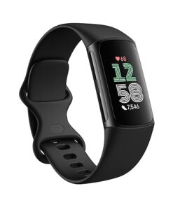 Fitbit Charge 6 Fitness Tracker with Google apps, Heart Rate on Exercise Equipment, 6-Months Premium Membership Included, GPS, Health Tools and More, Obsidian/Black, One Size (S & L Bands Included)