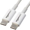 Amazon Basics USB-C to USB-C Fast Charger Cable, 480Mbps Speed, USB-IF Certified, for Fast Charging Apple iPhone 16/15, iPad, MacBook, Samsung Galaxy, Tablets, Laptops, 6 Foot, White