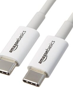 Amazon Basics USB-C to USB-C Fast Charger Cable, 480Mbps Speed, USB-IF Certified, for Fast Charging Apple iPhone 16/15, iPad, MacBook, Samsung Galaxy, Tablets, Laptops, 6 Foot, White