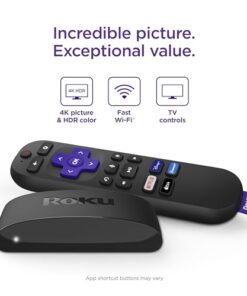Roku Express 4K+ | Roku Streaming Device 4K/HDR with Voice Remote, Free & Live TV