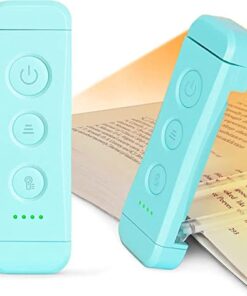 Glocusent USB Rechargeable Book Light for Reading in Bed, Portable Clip-on LED Reading Light, 3 Amber Colors & 5 Brightness Dimmable, Compact & Long Lasting, Perfect for Book Lovers, Kids