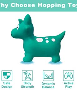 HotMax Bouncy Horse, Dinosaur Hopper Toys for Kids, Inflatable Ride on Bouncy Animals Toys for Toddlers, Jumping Horse for Baby Year Old Birthday Gift for Boy or Girl (Triceratops)