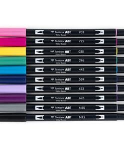 Tombow 56188 Dual Brush Pen Art Markers, Galaxy, 10-Pack. Blendable, Brush and Fine Tip Markers