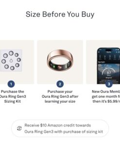 Oura Ring Gen3 Horizon - Rose Gold - Size 6 - Smart Ring - Size First with Oura Ring Gen3 Sizing Kit - Sleep Tracking Wearable - Heart Rate - Fitness Tracker - 5-7 Days Battery Life