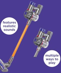 Casdon Dyson Cordless Vacuum Interactive & Officially Licensed Toy Dyson Vacuum For Children Aged 3+ Realistic Role-Play Fun, Purple and Orange