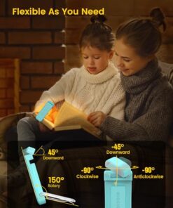 Glocusent USB Rechargeable Book Light for Reading in Bed, Portable Clip-on LED Reading Light, 3 Amber Colors & 5 Brightness Dimmable, Compact & Long Lasting, Perfect for Book Lovers, Kids