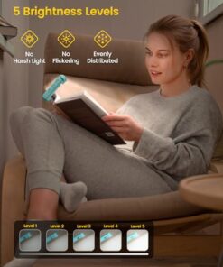 Glocusent USB Rechargeable Book Light for Reading in Bed, Portable Clip-on LED Reading Light, 3 Amber Colors & 5 Brightness Dimmable, Compact & Long Lasting, Perfect for Book Lovers, Kids