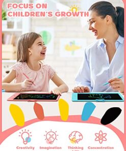 Bravokids 10 Inch LCD Writing Tablet for 3-8 Year Olds - Electronic Drawing Pad and Doodle Board as Educational Birthday Gifts for Girls and Boys (Pink)