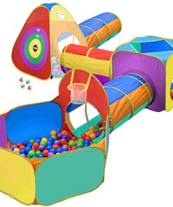 Gift for Toddler Boys & Girls, Ball Pit, Play Tent and Tunnels for Kids, Best Birthday Gift for 3 4 5 Year Old Pop Up Baby Play Toy, Target Game w/ 4 Darts Indoor & Outdoor