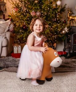 ZOOJOY Bouncy Horse Hopping Toys, Inflatable Animal Horse Toys for Toddlers 1-3, Outdoor Indoor Bounce and Ride On Bouncer for Boys Girls, Birthday Gifts for 18 Months 2 3 4 5 6 Year Old with Pump