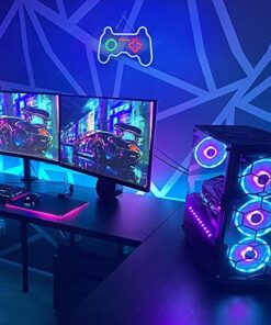 Led Dimmable Neon Signs Wall Decorations For Living Room|Bedroom Gamepad Controller Shape Lights Game Room Decor Accessories Cool Teen Boys|Girls|Kids Gamer Gifts
