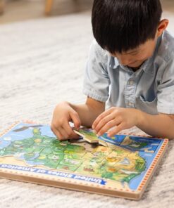 Melissa & Doug USA Map Sound Puzzle - Wooden Puzzle with Sound Effects (40 pcs)