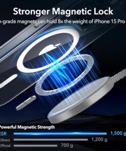 ESR for iPhone 15 Pro Max Case, Compatible with MagSafe, Military-Grade Protection, Yellowing Resistant, Scratch-Resistant Back, Magnetic Phone Case for iPhone 15 Pro Max, Classic Series, Clear