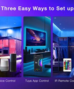 DAYBETTER Smart WiFi Led Lights 100ft, Tuya App Controlled Led Strip Lights, Work with Alexa and Google Assistant, Timer Schedule, Color Changing Led Lights for Bedroom Party Kitchen