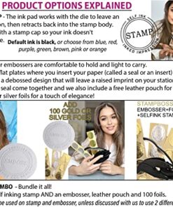 Book Embosser by StampBoss, Custom Made with Your Choice of Design. from The Library of, Personalized Gift. Add Gold foils