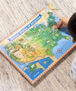 Melissa & Doug USA Map Sound Puzzle - Wooden Puzzle with Sound Effects (40 pcs)