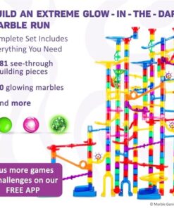 Marble Genius Marble Run Race Track - 300-Piece Multicolor Glow Extreme Set - STEM Building Toy & Marble Race Set for Kids Ages 4+