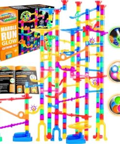 Marble Genius Marble Run Race Track - 300-Piece Multicolor Glow Extreme Set - STEM Building Toy & Marble Race Set for Kids Ages 4+