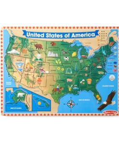 Melissa & Doug USA Map Sound Puzzle - Wooden Puzzle with Sound Effects (40 pcs)