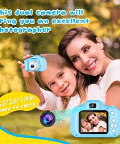 Seckton Upgrade Kids Selfie Camera, Christmas Birthday Gifts for Boys Age 3-9, HD Digital Video Cameras for Toddler, Portable Toy for 3 4 5 6 7 8 Year Old Boy with 32GB SD Card-Blue