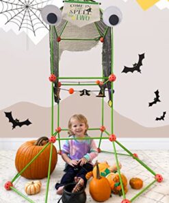 Tiny Land Kids-Fort-Building-Kit-80 Pieces-Creative Fort Toy for 5,6,7,8 Years Old Boy & Girls-STEM Building Toys DIY Castles Tunnels Play Tent Rocket Tower Indoor & Outdoor Playhouse