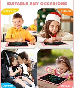 Bravokids 10 Inch LCD Writing Tablet for 3-8 Year Olds - Electronic Drawing Pad and Doodle Board as Educational Birthday Gifts for Girls and Boys (Pink)