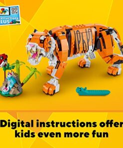 LEGO Creator 3 in 1 Majestic Tiger Building Set, Transforms from Tiger to Panda or Koi Fish Set, Animal Figures, Collectible Building Toy, Gifts for Kids, Boys & Girls 9 Plus Years Old, 31129