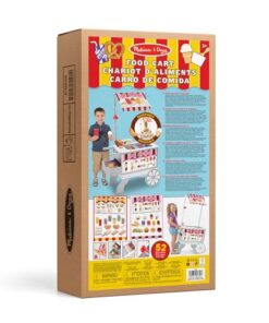 Melissa & Doug Snacks & Sweets Food Cart with Play Food, Wooden Toys & Kids Play Kitchen Accessories, Preschool Learning Toys for Girls & Boys 3+