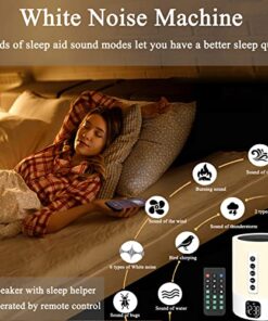 Alarm Clock Bluetooth Speaker, Night Light White Noise Machine Touch Bedside Lamp with Alarm Clock for Kids Multi-Color Changing Night Light Xmas Gifts for Teenage Girls Boys Women Teen Girl Gifts