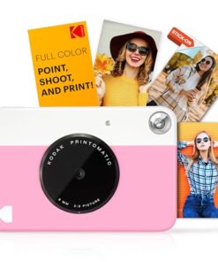 KODAK Printomatic Full-Color Instant Print Digital Camera - Colorful Photos On Zink 2x3" Sticky-Back Photo Paper - 5MP, Portable, Creative Fun Gift for Birthday, Christmas, Holiday - Pink