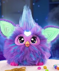 Furby Purple, 15 Fashion Accessories, Interactive Plush Toys for 6 Year Old Girls & Boys & Up, Voice Activated Animatronic