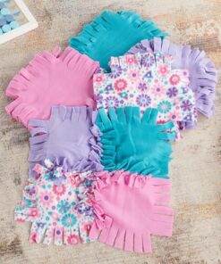 Melissa & Doug Created by Me! Flower Fleece Quilt No-Sew Craft Kit (48 squares, 4 feet x 5 feet)